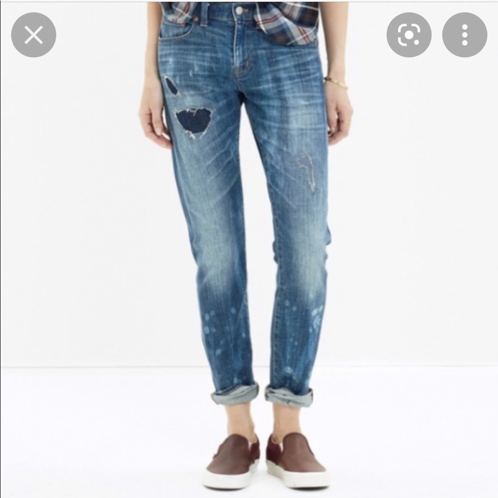 Madewell Slim Boyfriend Patched Jeans Size 31